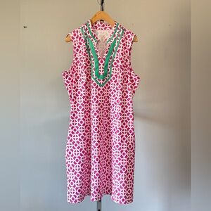 Belle Body by Kim Gravel Regular Geo Athletic Jersey Preppy Dress Preppy Pink. L